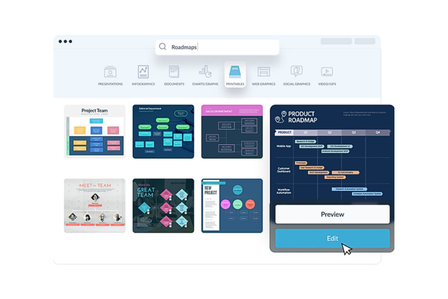 Visme screenshot - 10 Meilleurs Outils de Feuille de Route en Ligne pour Chefs de Produit en 2026
