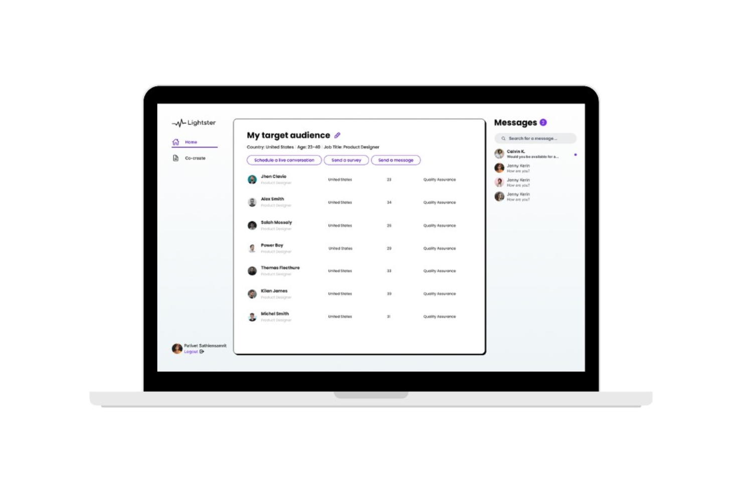 Lightster screenshot - 10 beste Tools für Nutzerforschung im Test für 2026