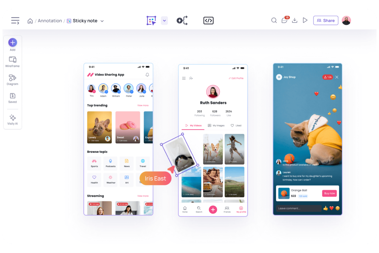Visily screenshot - 10 beste Tools zur Prototypenerstellung mobiler Apps für 2026
