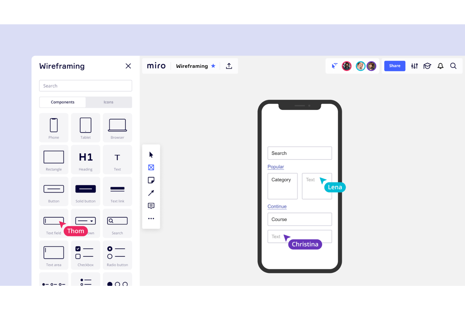 Miro screenshot - 10 meilleurs outils de prototypage rapide pour les équipes UX en 2026