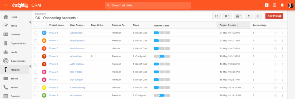 Insightly screenshot - 10 Meilleurs Logiciels de Gestion des Parties Prenantes pour 2026