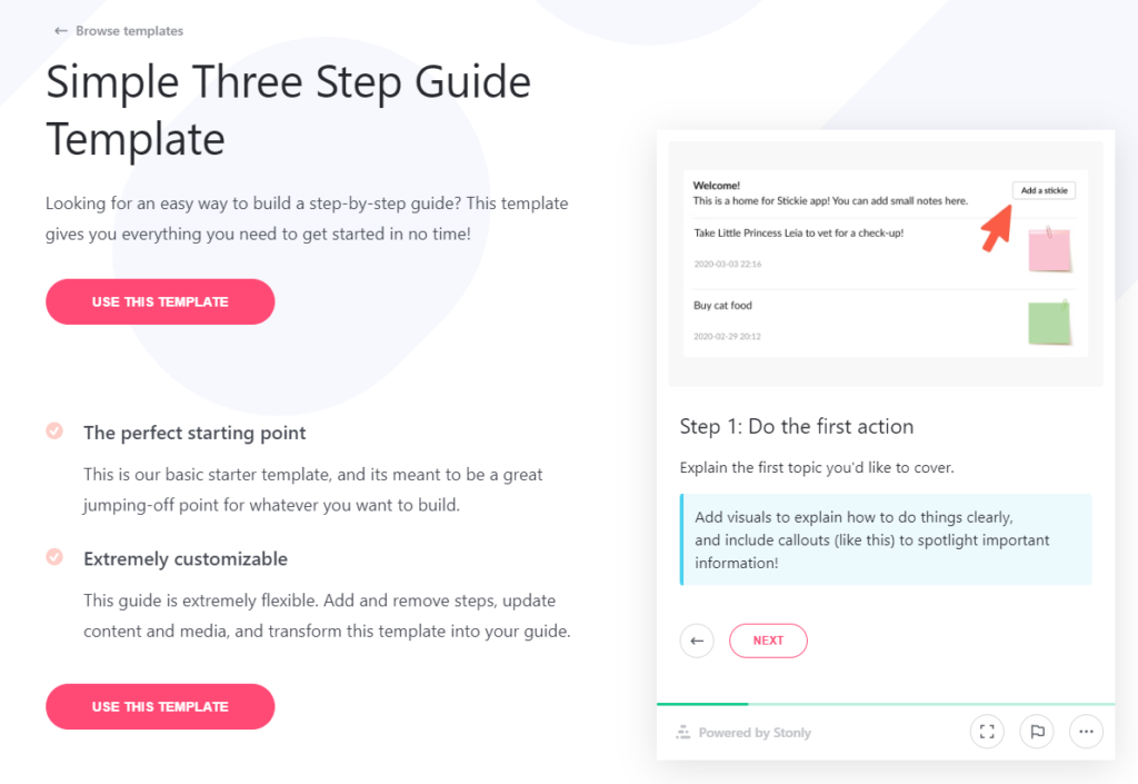 Stonly screenshot - 10 meilleurs outils logiciels d’adoption numérique pour 2026