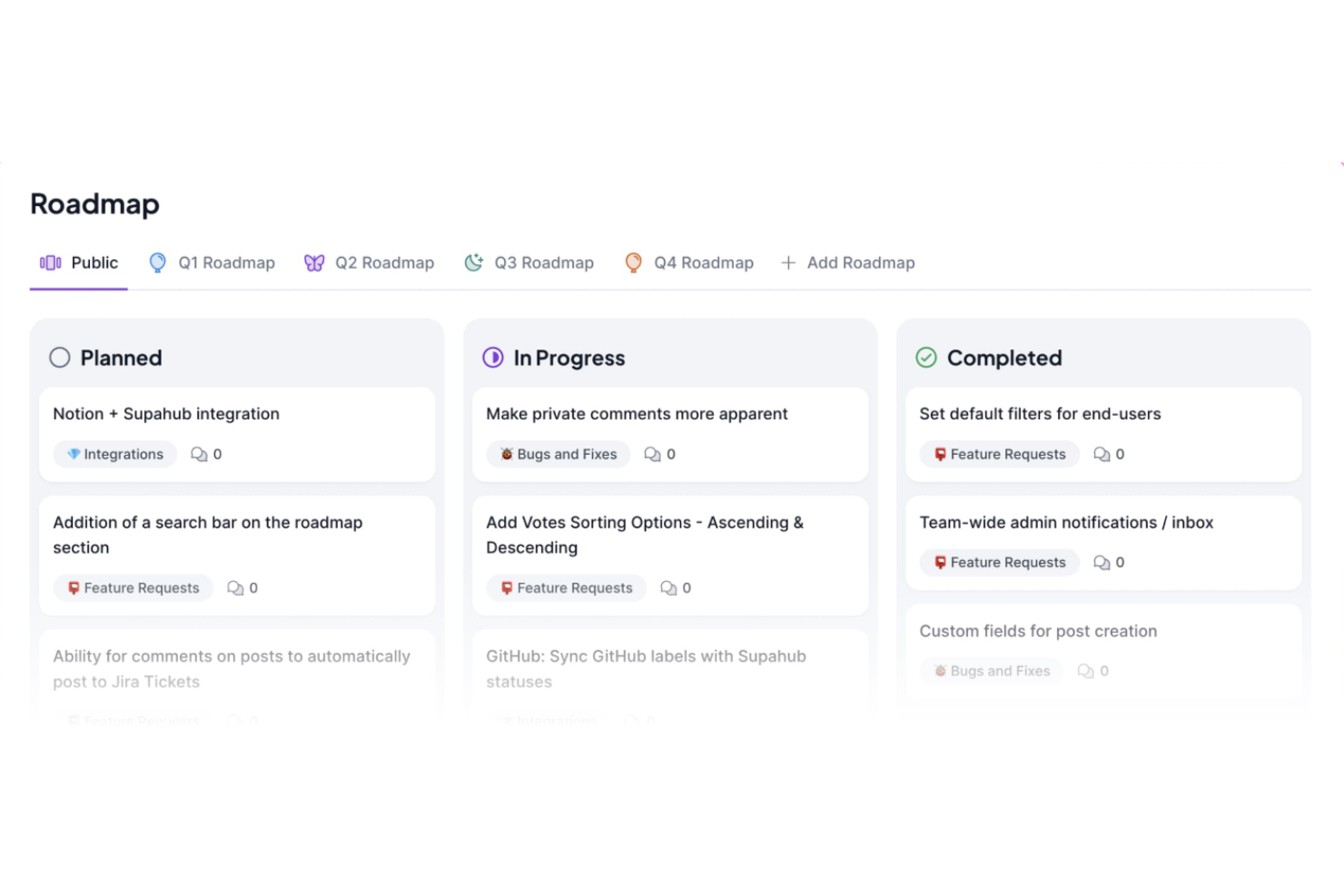 Supahub screenshot - 10 Beste ProductPlan-Alternativen im Test 2026