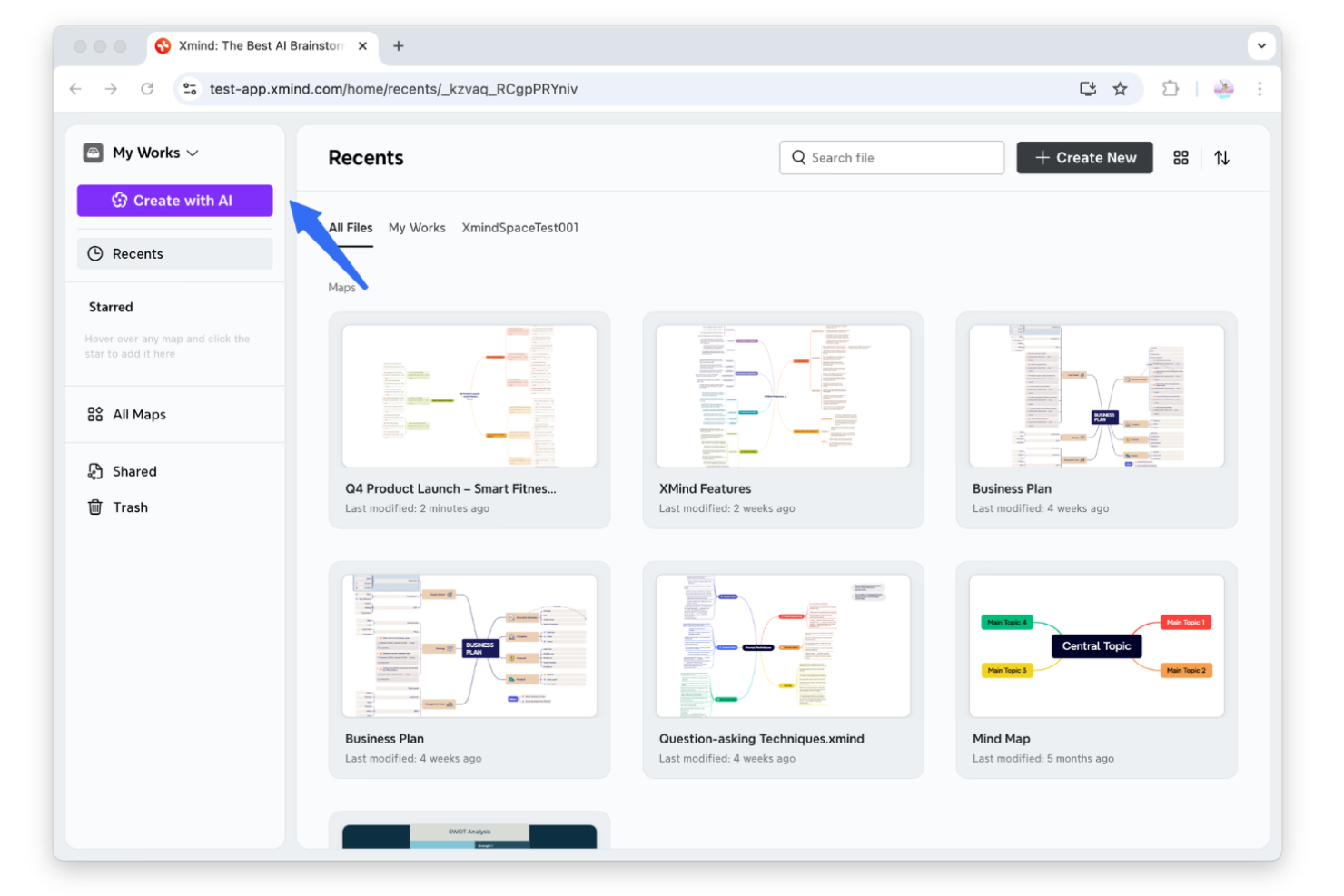 Xmind screenshot - 10 meilleurs outils gratuits de brainstorming en 2026