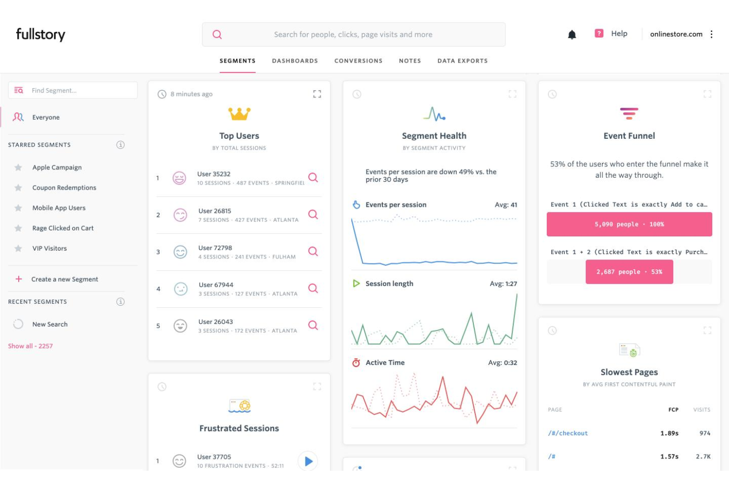 Fullstory Guides and Surveys screenshot - 10 Beste Whatfix-Alternativen Ausgewählt für 2026