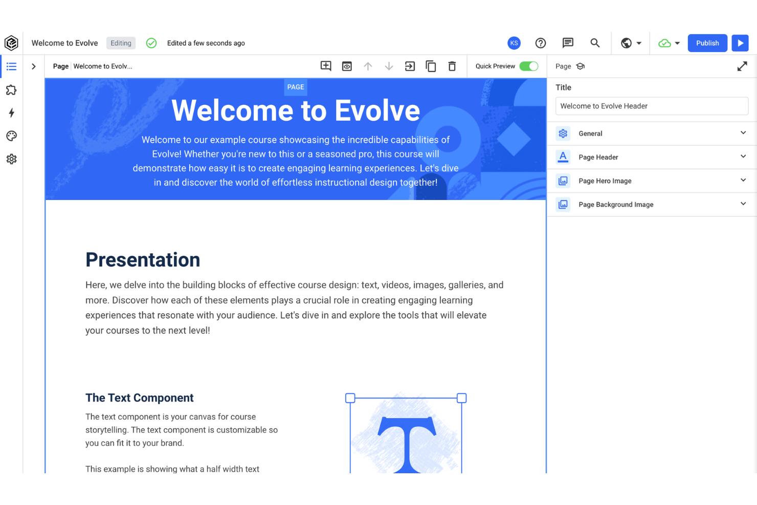 Evolve screenshot - 10 Migliori Alternative ad Adobe Captivate nel 2026