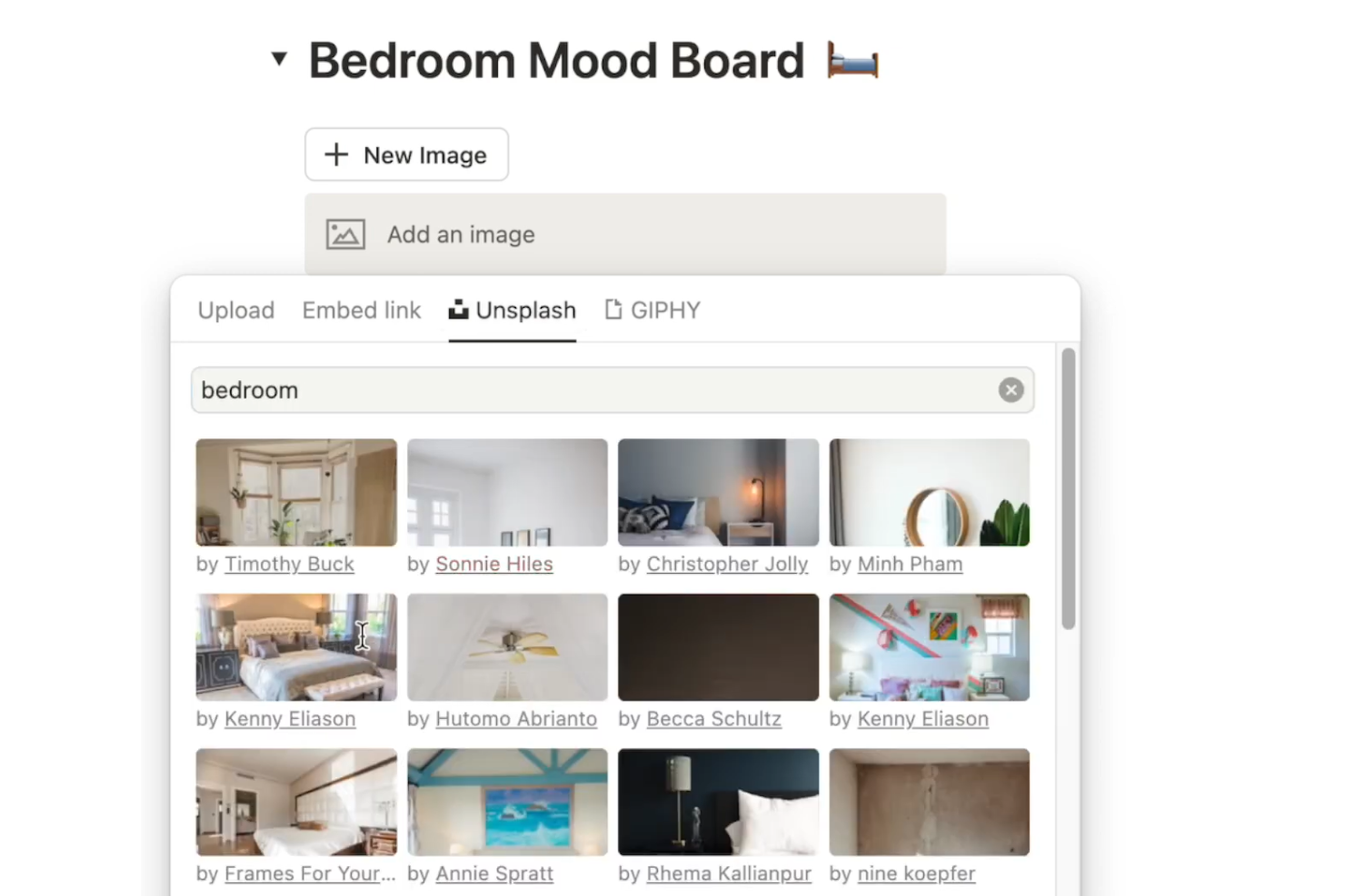 Notion screenshot - 10 Migliori Creatori di Mood Board Gratuiti nel 2026
