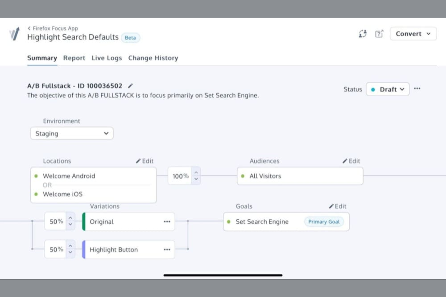 Convert Experiences screenshot - 10 migliori alternative ad Adobe Target nel 2026