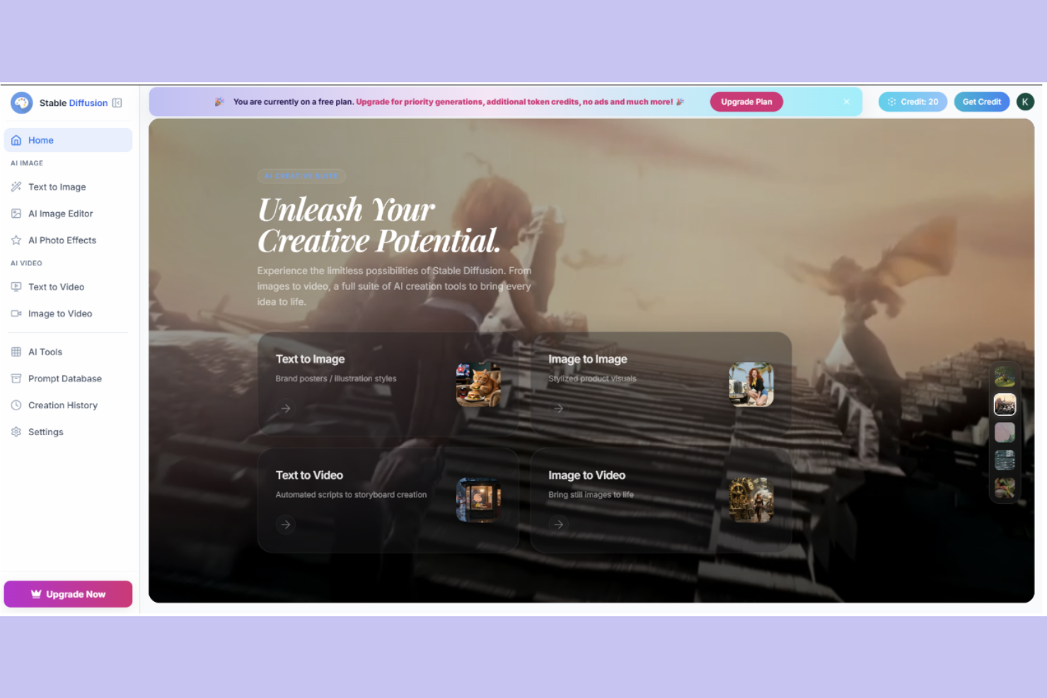 Stable Diffusion screenshot - 10 migliori alternative ad Adobe Firefly selezionate per 2026