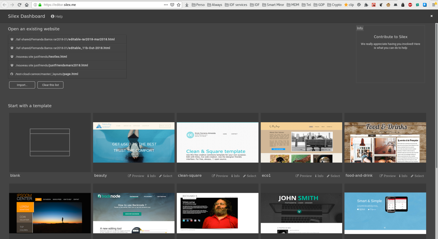 Silex screenshot - 10 Migliori Software Open Source per la Progettazione Web nel 2026