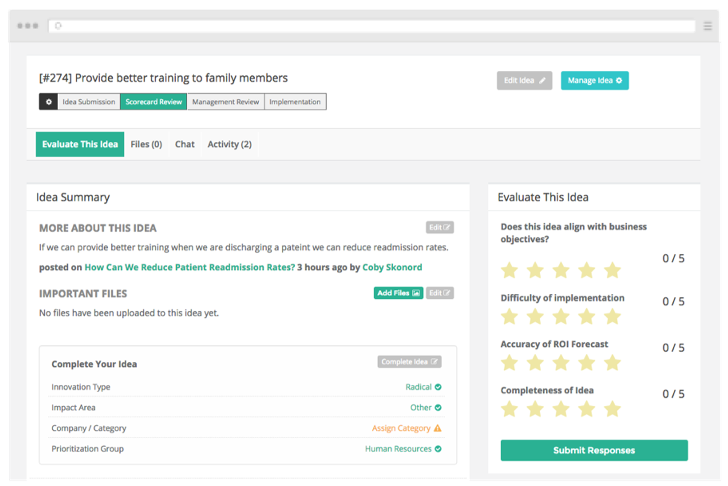 Ideawake screenshot - 18 strumenti per raccogliere idee per il 2026