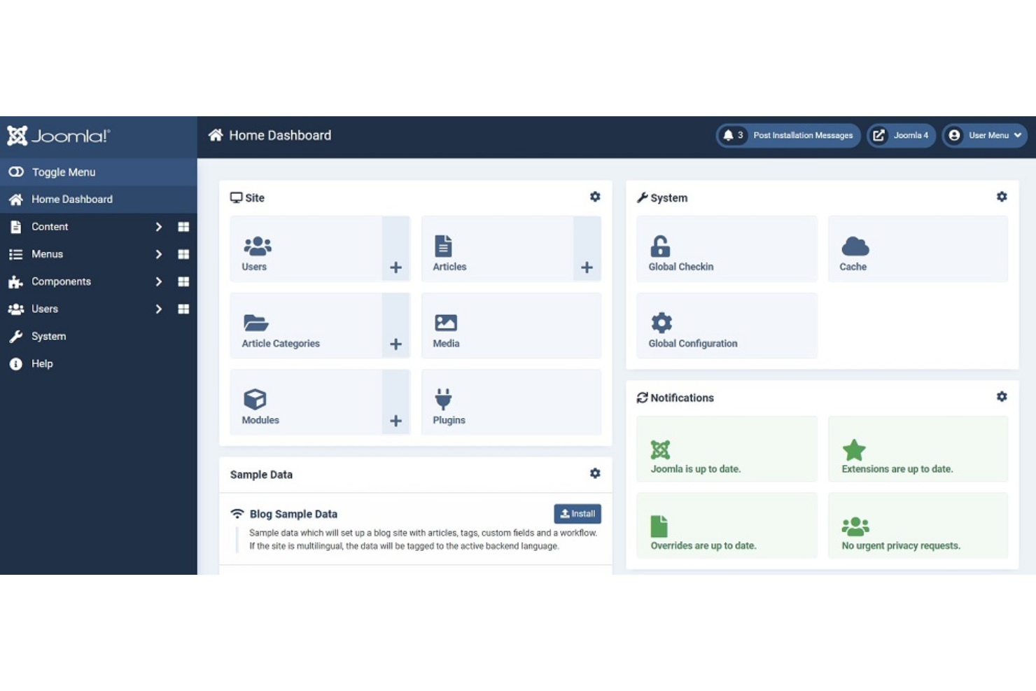 Joomla screenshot - 10 Migliori Software Open Source per la Progettazione Web nel 2026