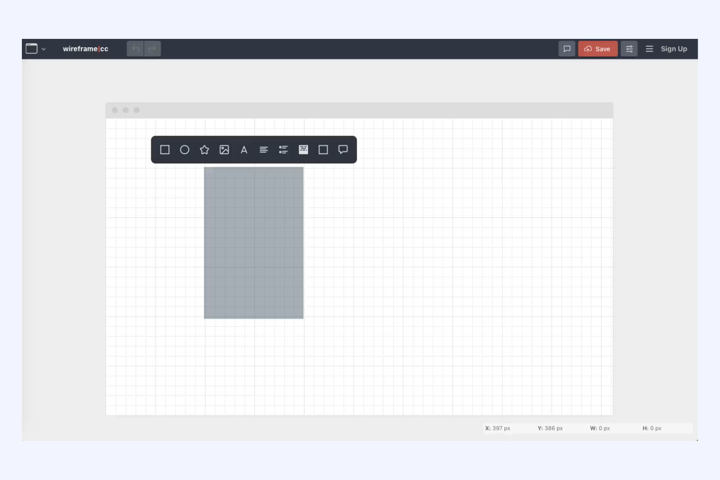 Wireframe.cc screenshot - 10 strumenti gratuiti per la progettazione delle interfacce utente nel 2026