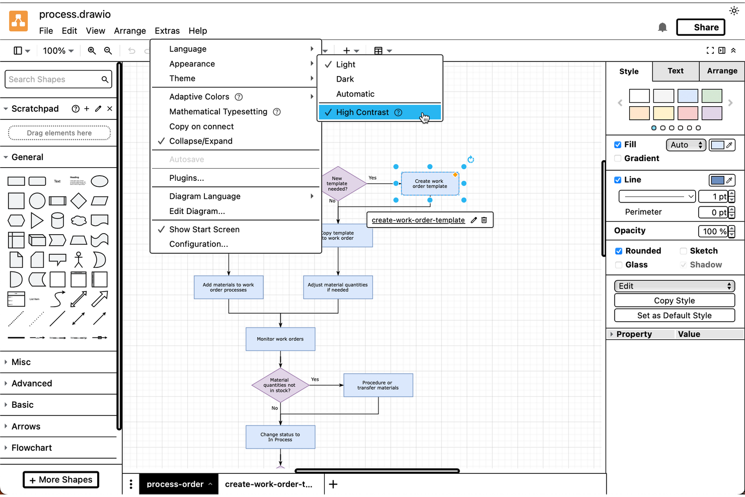 draw.io screenshot - 10 strumenti gratuiti per la progettazione delle interfacce utente nel 2026