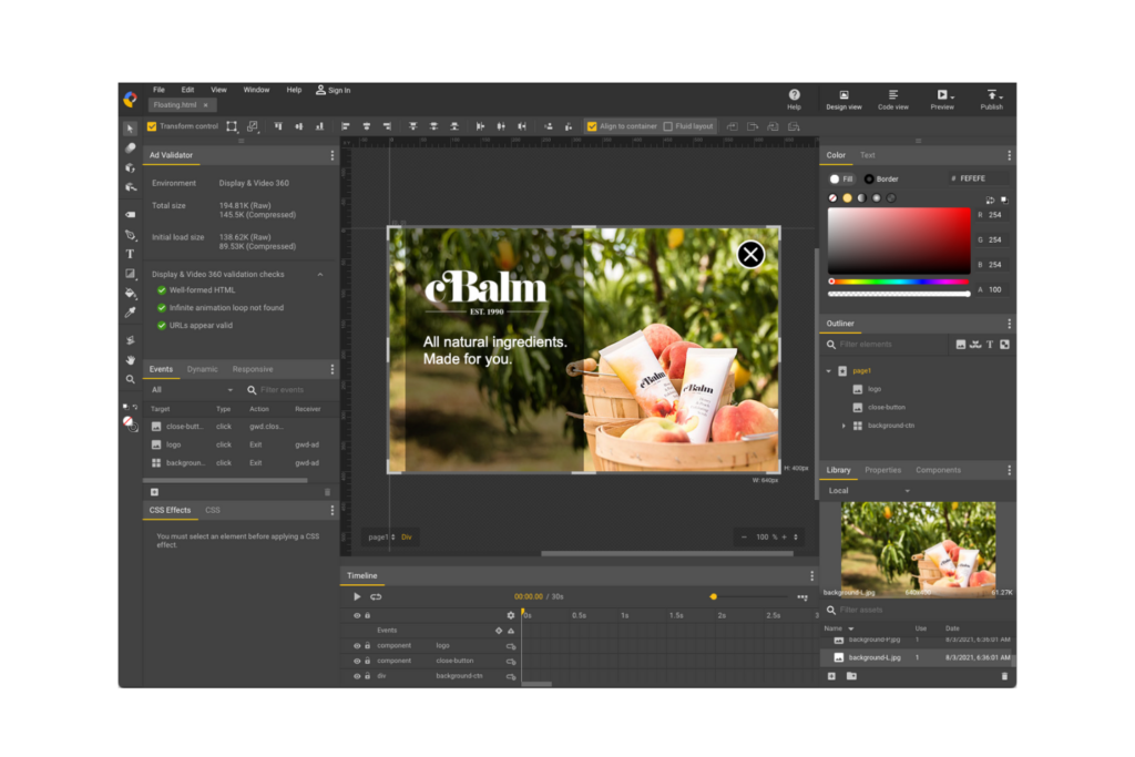 Google Web Designer screenshot - 10 Migliori Software per la Progettazione Web Offline Recensiti nel 2026