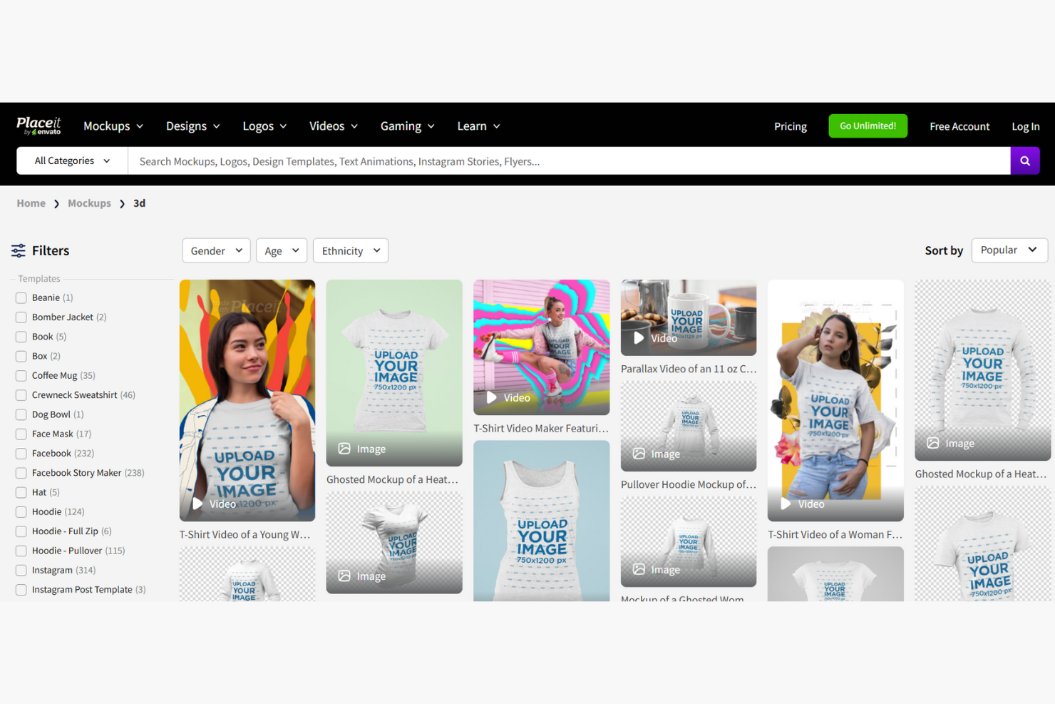 Placeit screenshot - 10 Migliori Generatori di Mockup Gratuiti Recensiti nel 2026