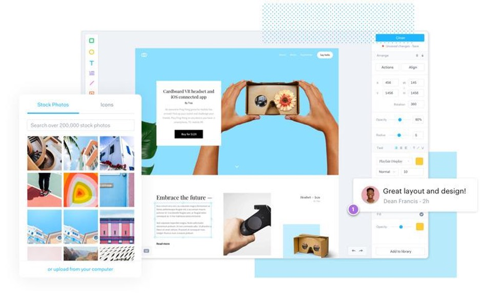 Marvel screenshot - 10 migliori generatori di mockup per siti web recensiti nel 2026