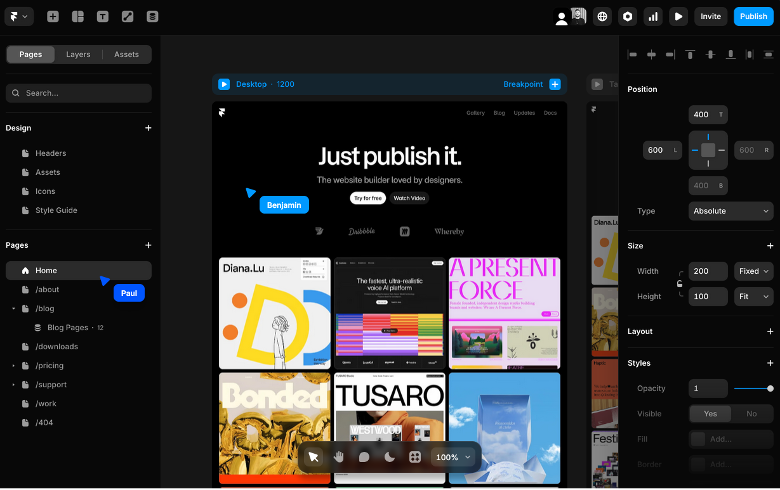 Framer screenshot - 10 migliori generatori di mockup per siti web recensiti nel 2026