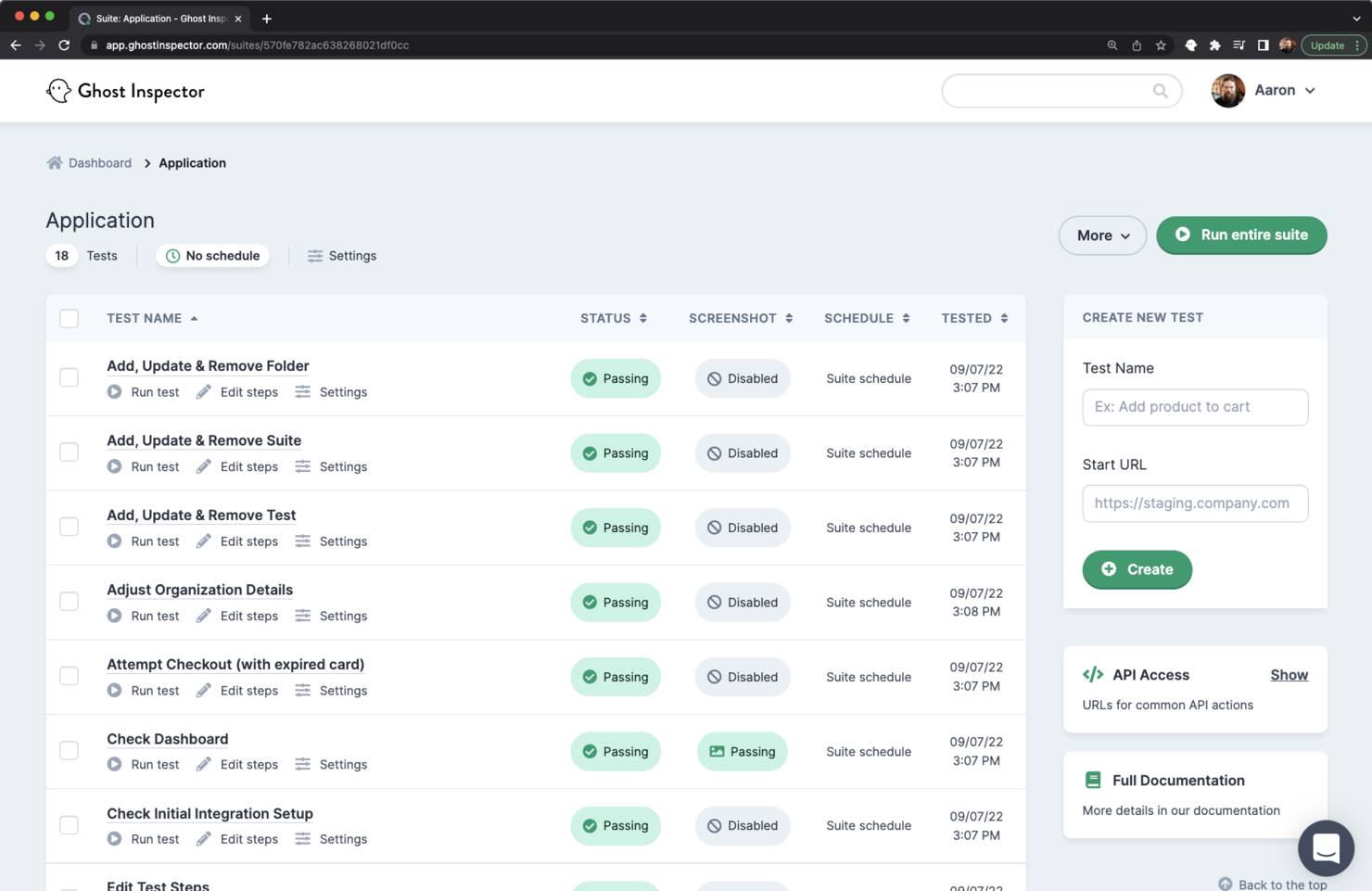 Ghost Inspector screenshot - 10 migliori soluzioni di automazione UI recensite nel 2026