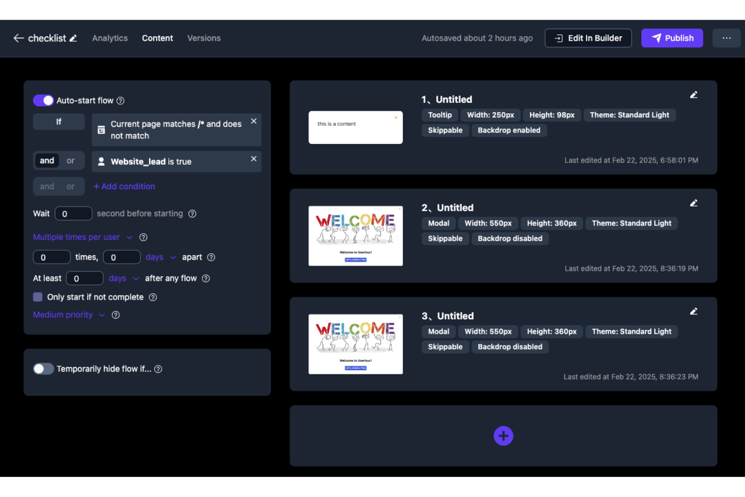 Usertour screenshot - 10 migliori software gratuiti per l’onboarding degli utenti recensiti nel 2026