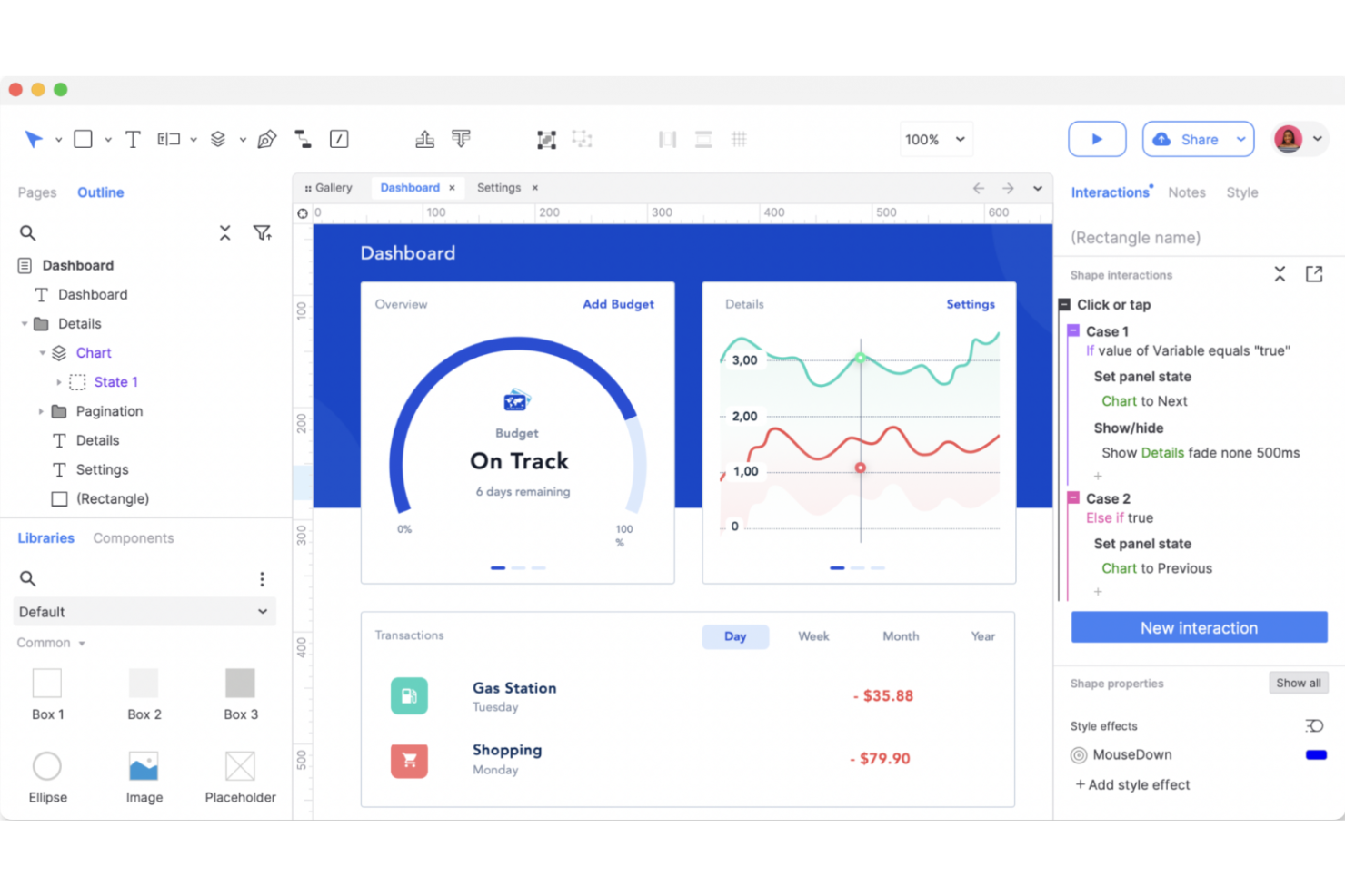 Axure RP screenshot - 10 migliori alternative ad Adobe XD recensite nel 2026