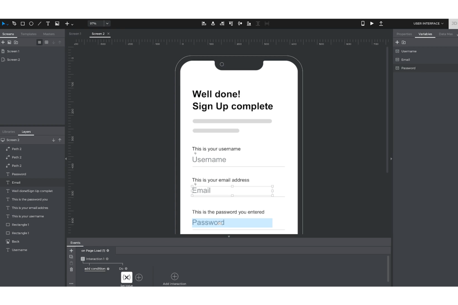 Justinmind screenshot - 10 migliori alternative ad Adobe XD recensite nel 2026