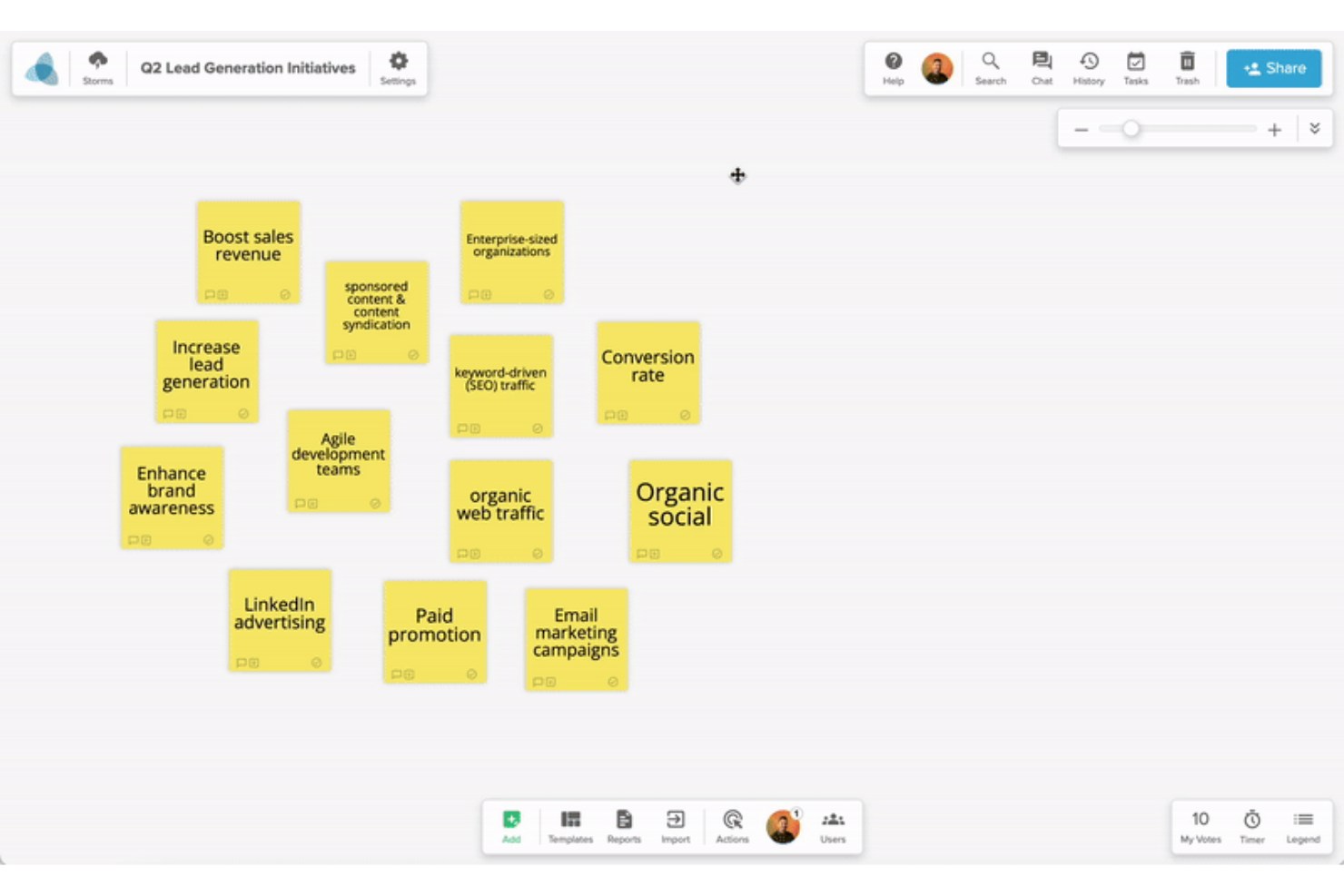 Stormboard screenshot - 10 Migliori Strumenti e Software per il Brainstorming da Provare nel 2026