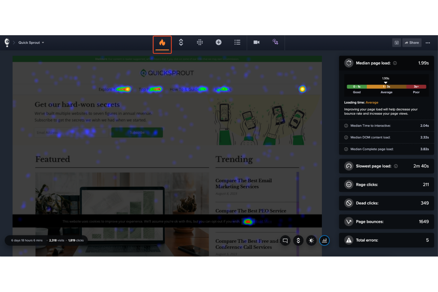 Crazy Egg screenshot - 10 Migliori Strumenti di Ricerca UX Recensiti nel 2026