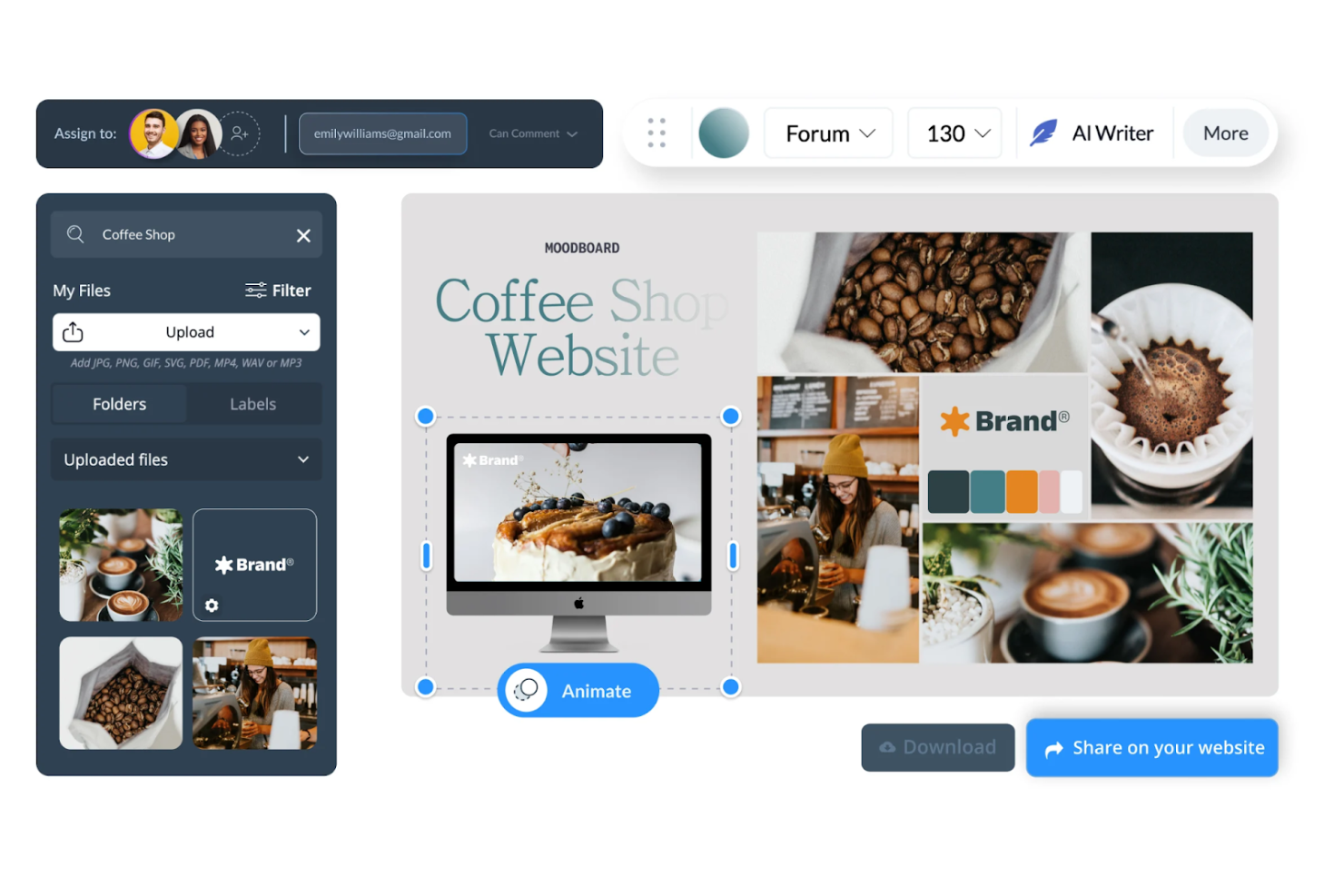 Visme screenshot - 10 migliori creatori di mood board recensiti nel 2026