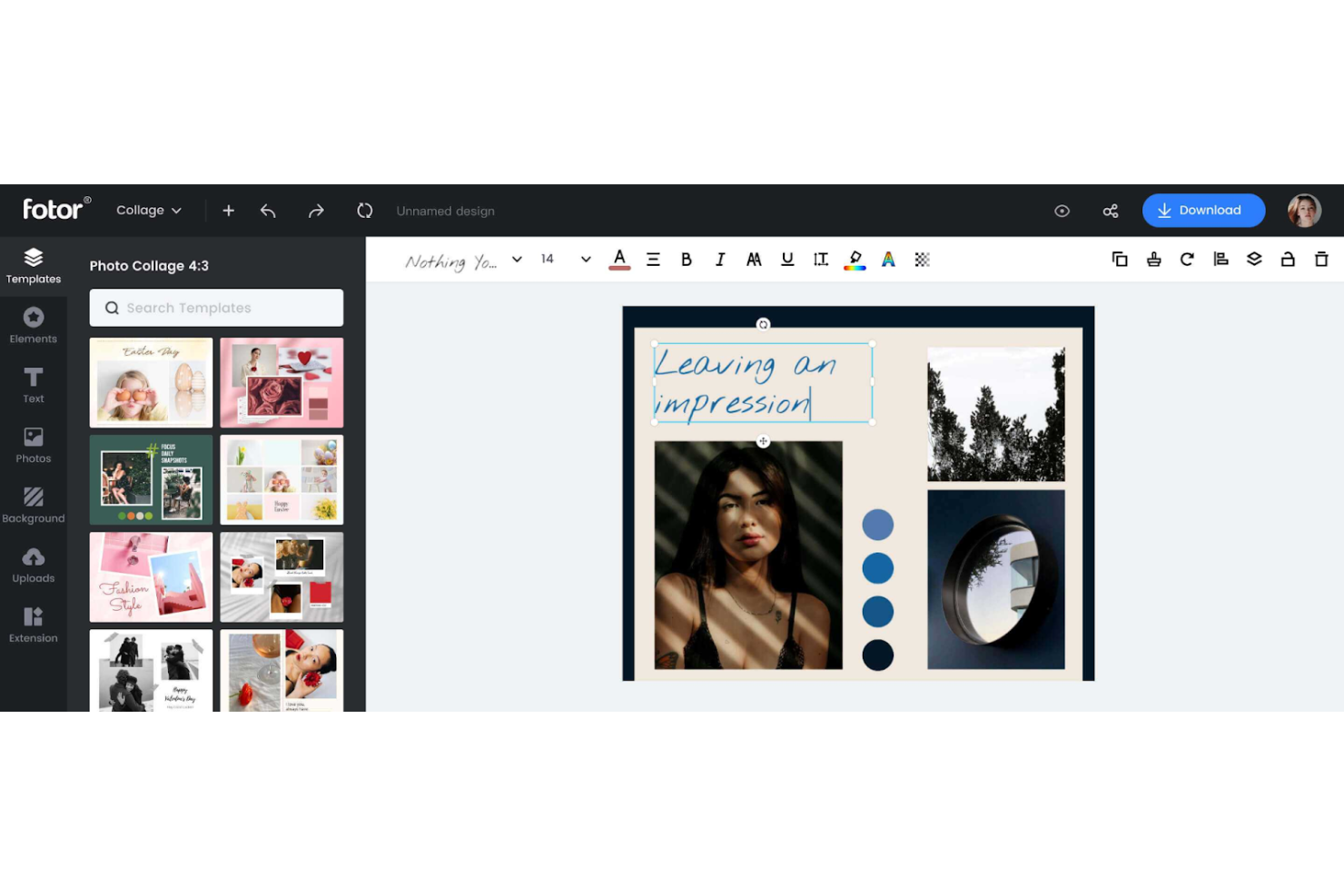 Fotor screenshot - 10 migliori creatori di mood board recensiti nel 2026