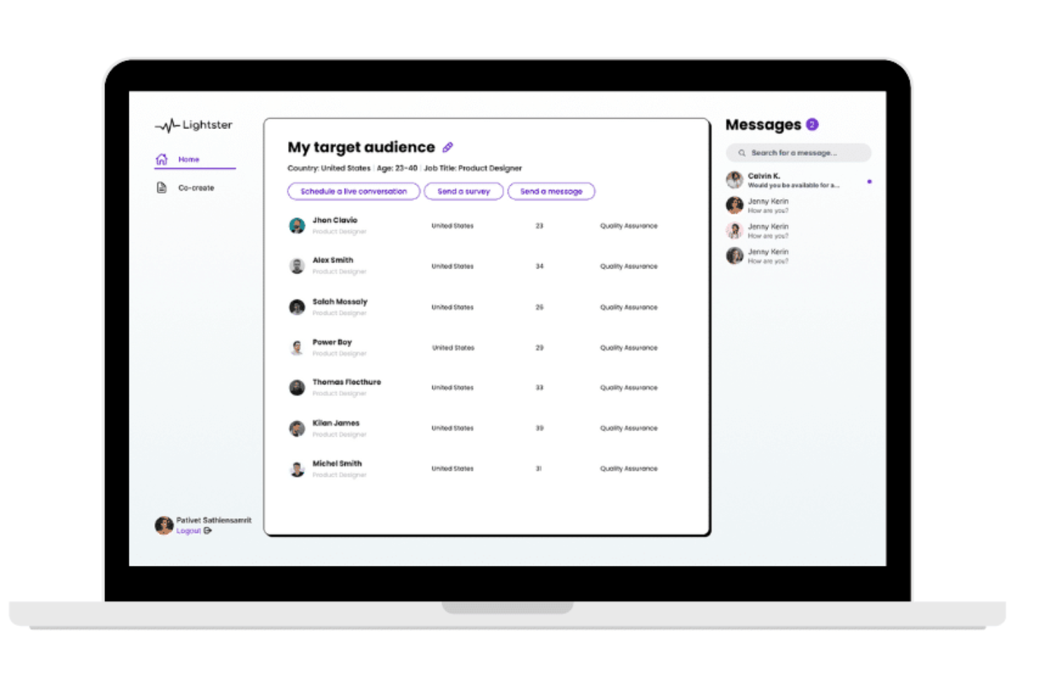 Lightster screenshot - 10 migliori strumenti per testare l’esperienza utente recensiti nel 2026