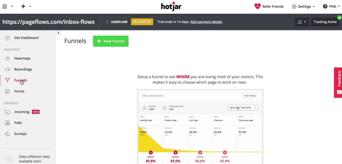 Hotjar screenshot - 10 Migliori Soluzioni di Analisi del Comportamento Utente del 2026