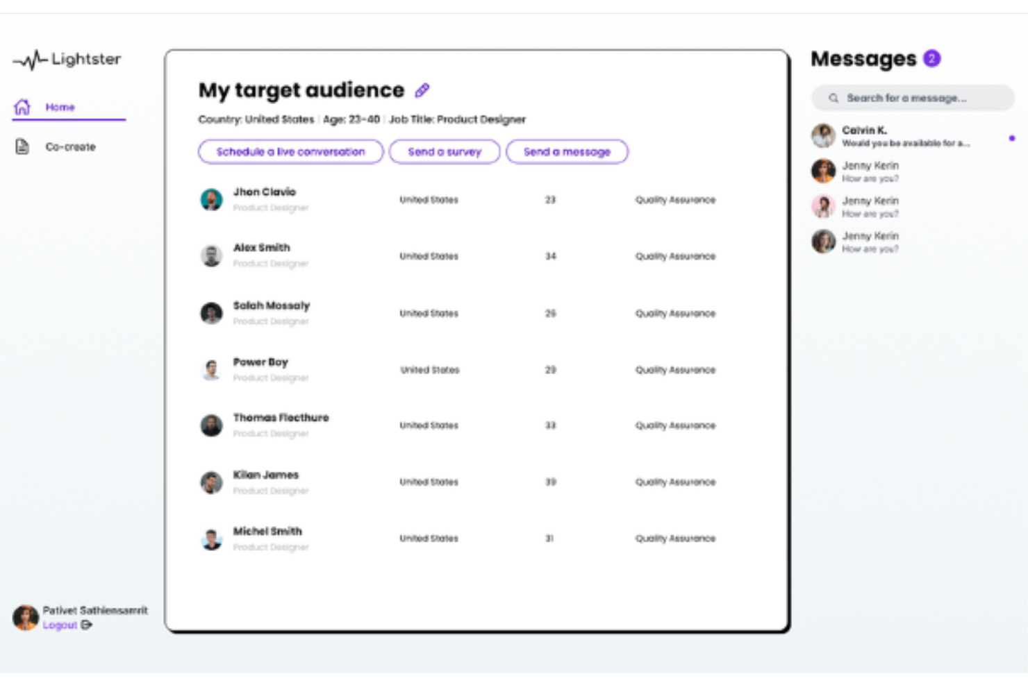 Lightster screenshot - 10 migliori strumenti di test di usabilità per team di prodotto nel 2026
