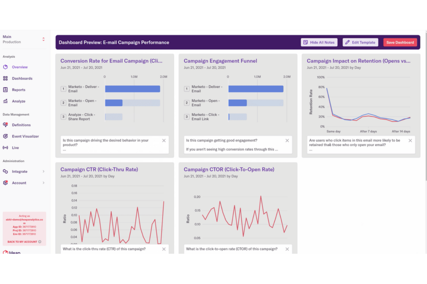 Heap screenshot - 10 migliori software per il coinvolgimento dei prodotti per 2026