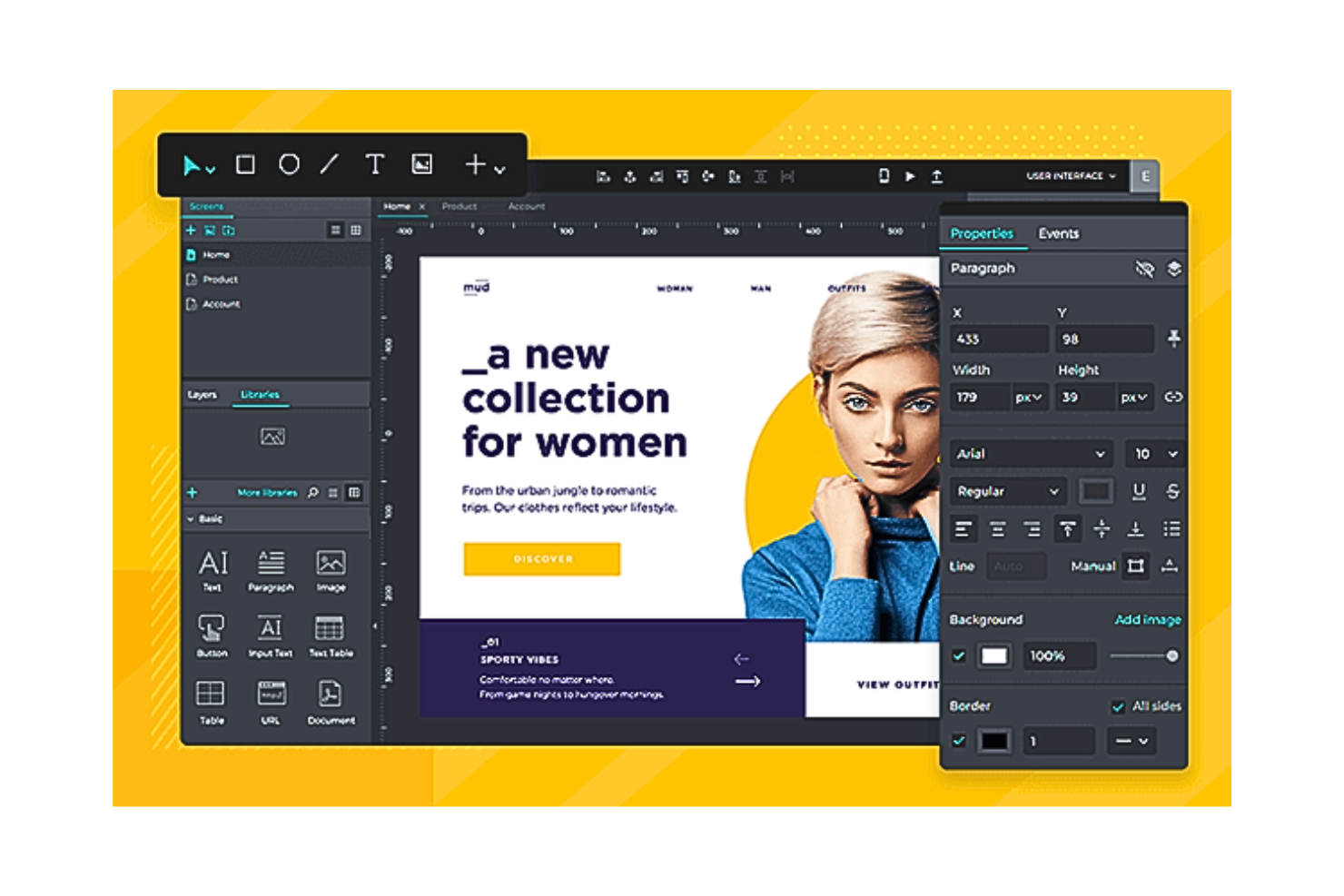 Justinmind screenshot - 10 Migliori software di web design per creare siti nel 2026