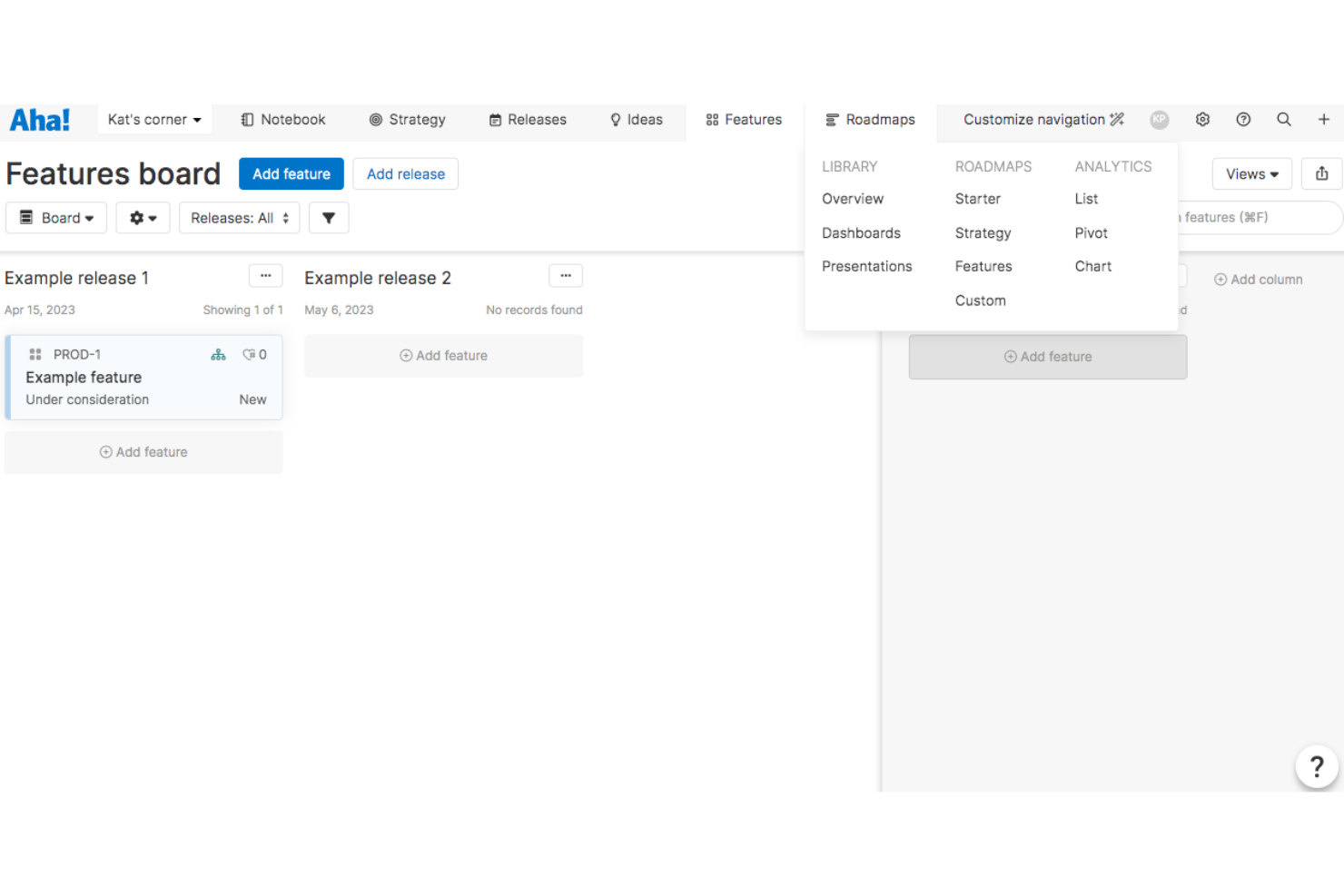 Aha! screenshot - 10 Migliori Soluzioni Software per la Pianificazione di Prodotti e Roadmap nel 2026