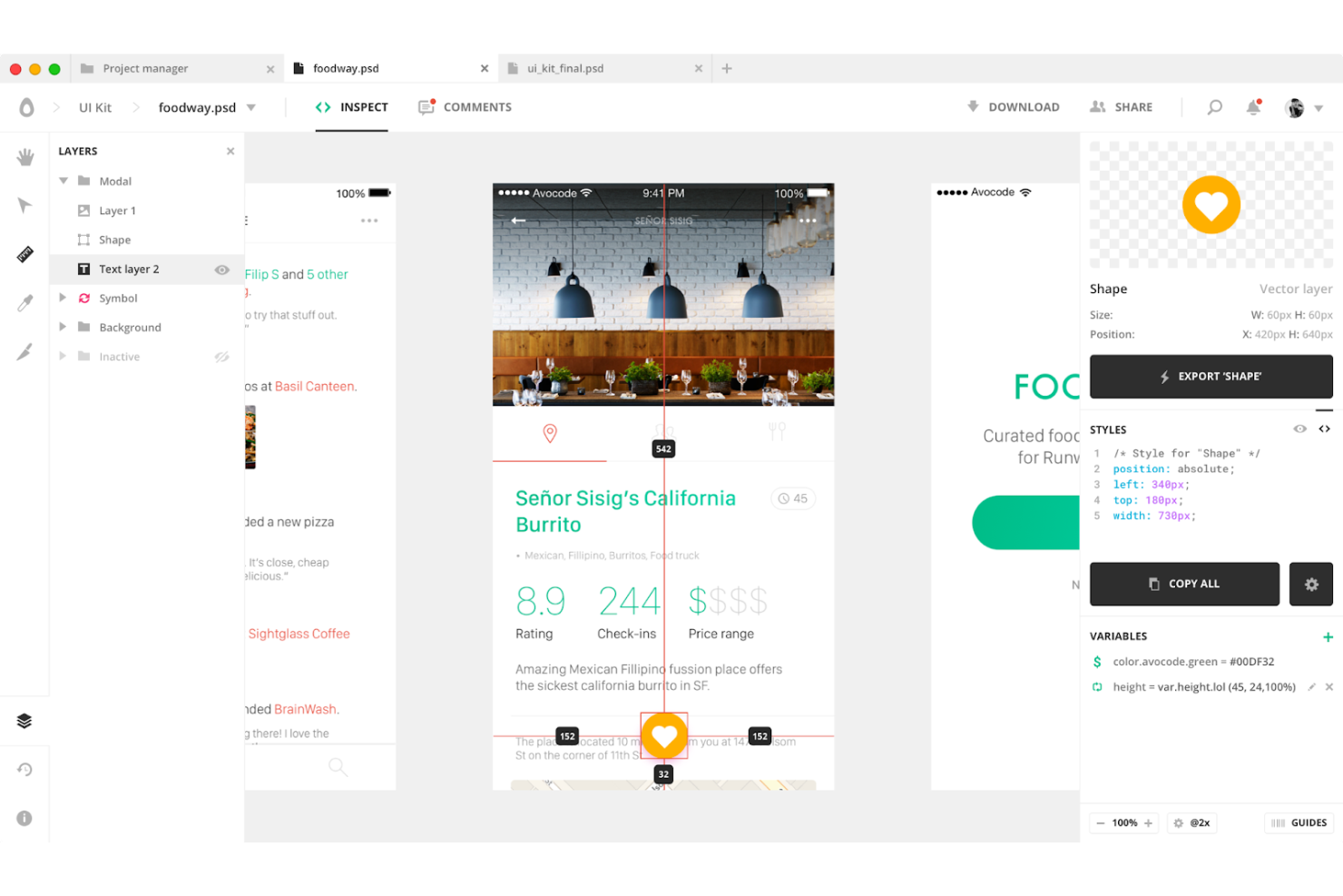 Avocode screenshot - 10 migliori software di progettazione collaborativa del 2026