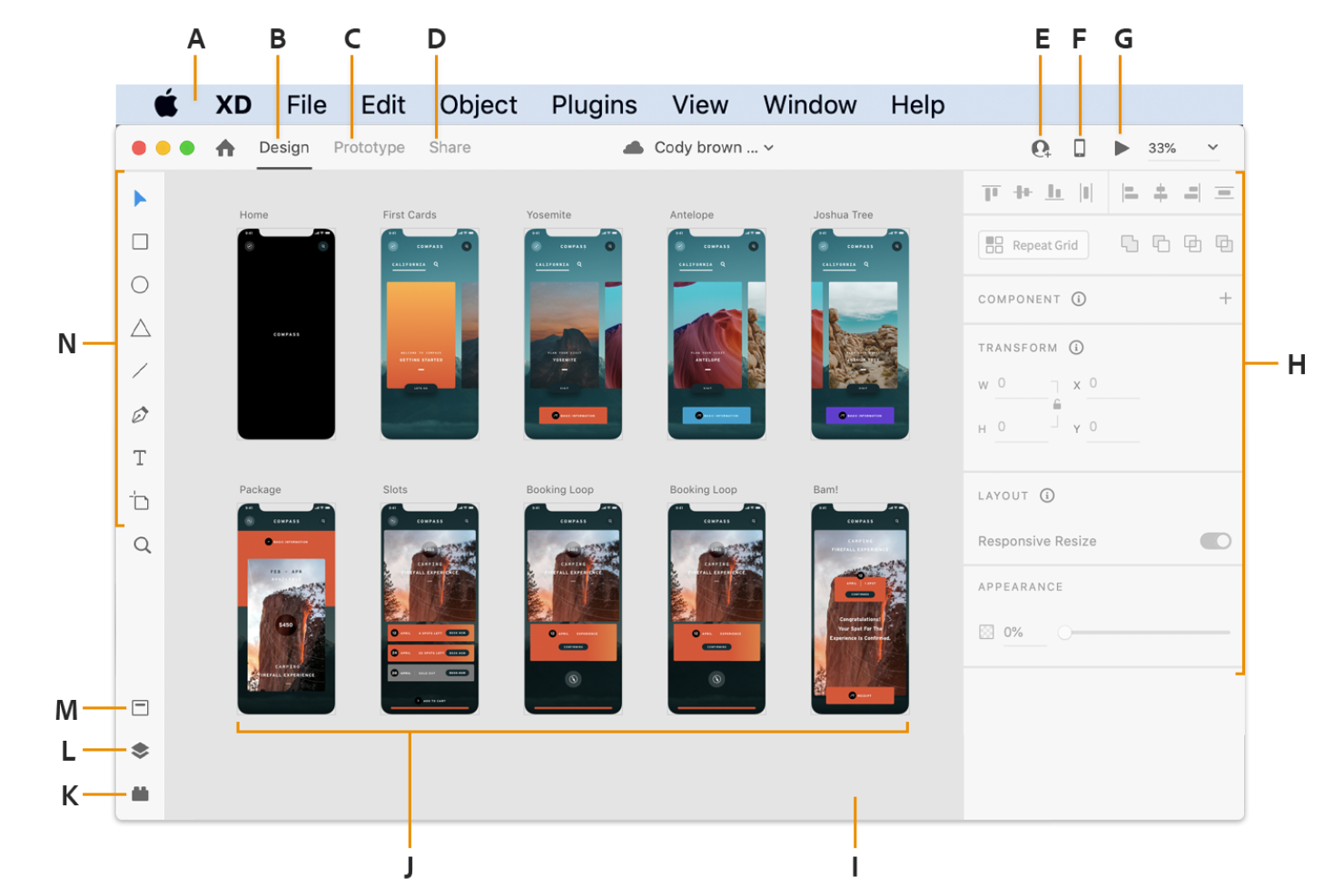 Adobe XD screenshot - 10 Migliori Strumenti di Prototipazione per App Mobile per 2026
