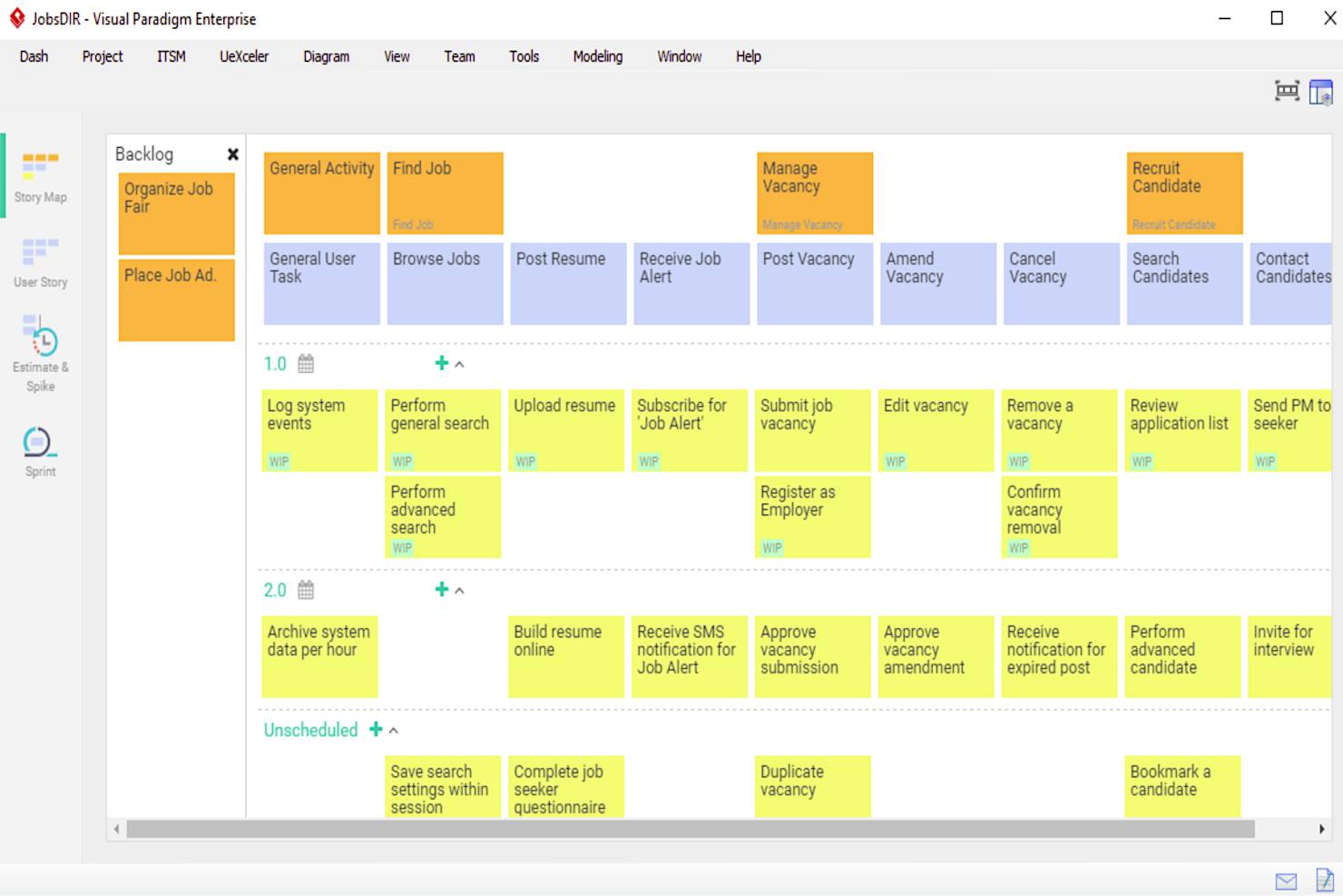 Visual Paradigm screenshot - 10 Migliori Software per User Story per Team Agile nel 2026