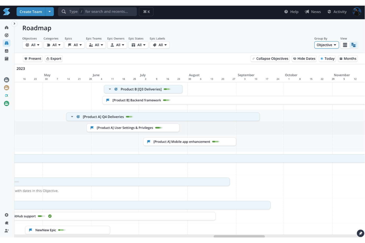 Shortcut screenshot - 10 Migliori Software per User Story per Team Agile nel 2026