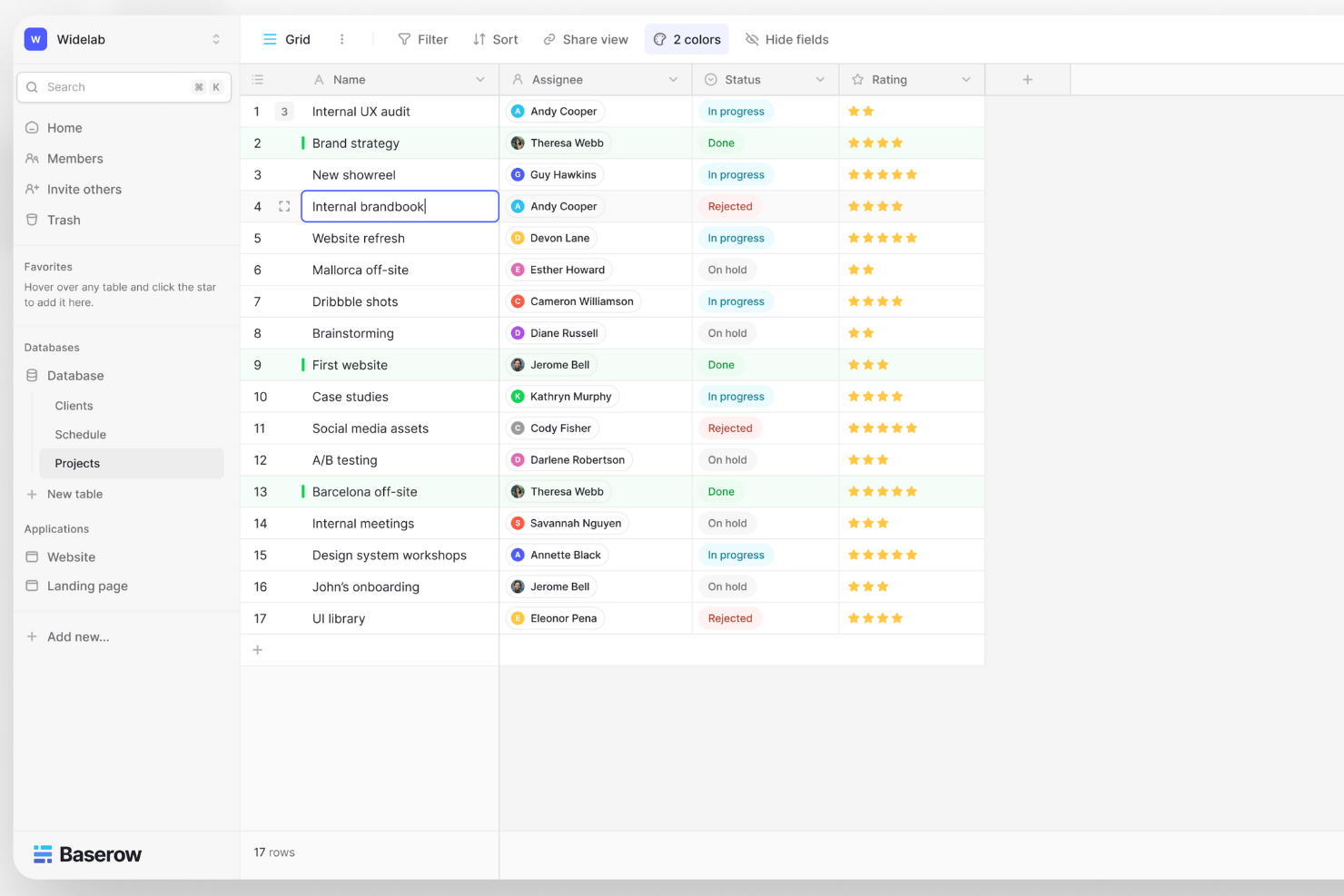 Baserow screenshot - 10 Migliori Software per Roadmap di Prodotto per l’Allineamento nel 2026