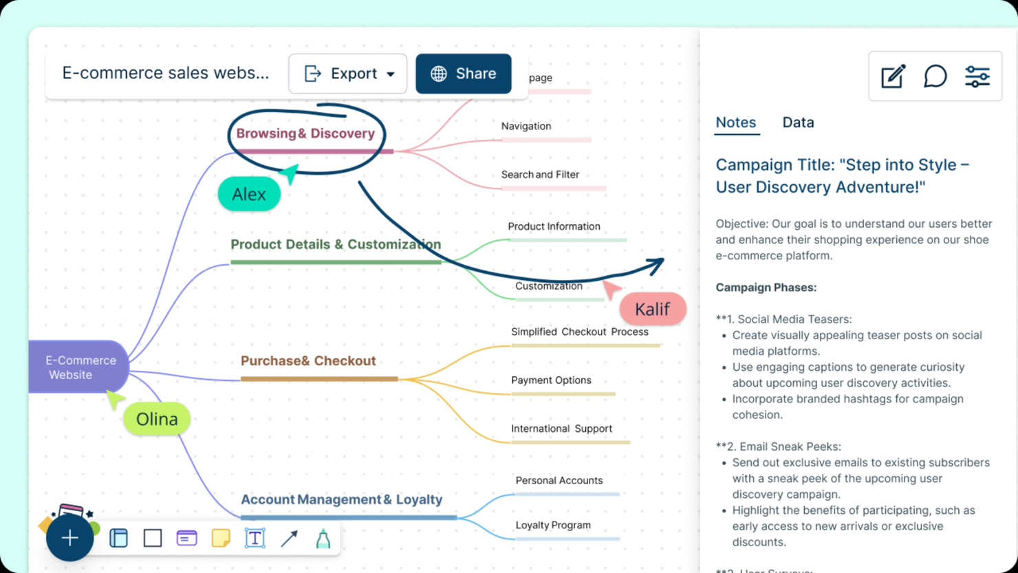 Creately screenshot - 10 migliori soluzioni software per lo sviluppo di prodotti nel 2026