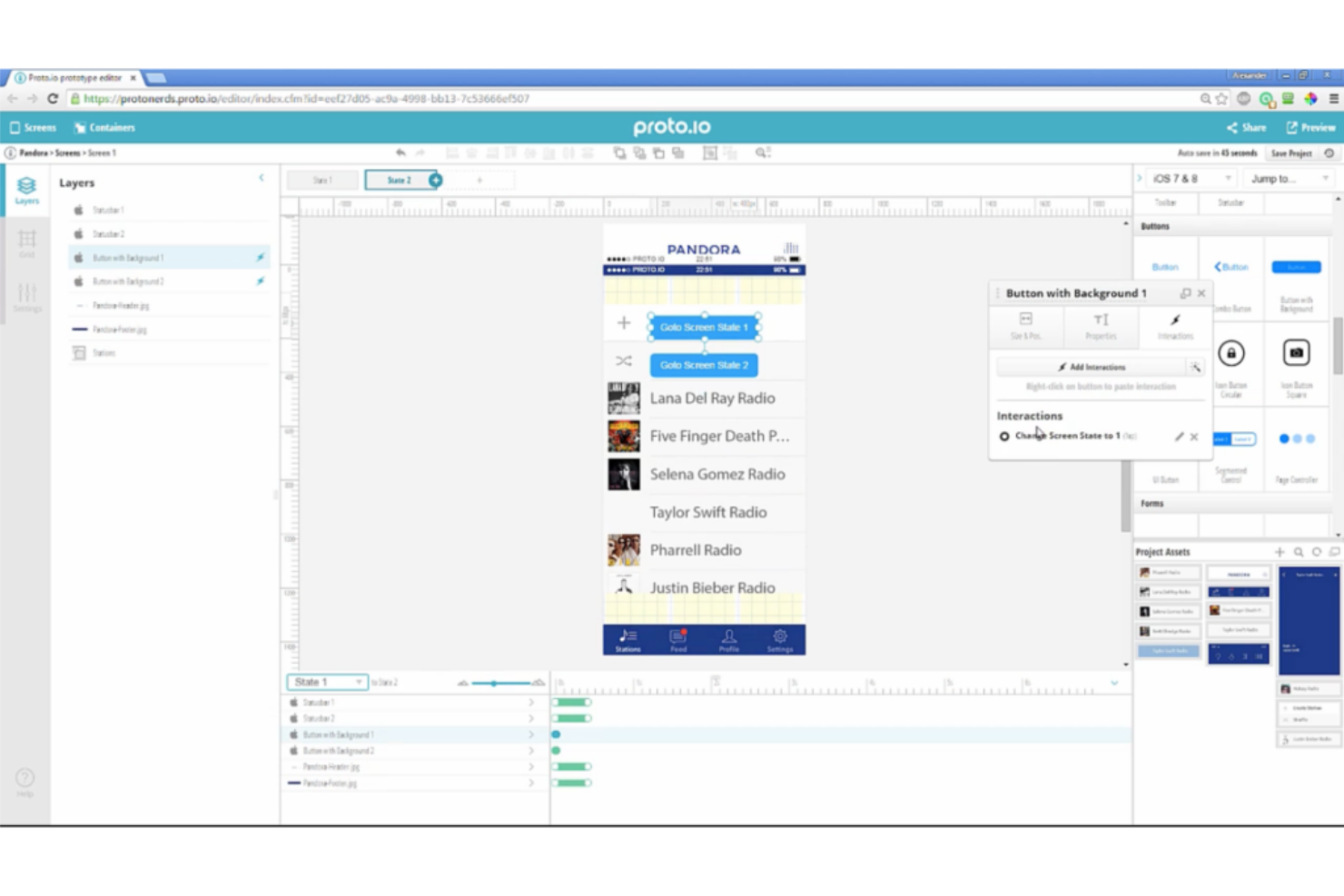 Proto.io screenshot - 10 Migliori Strumenti di Prototipazione Android del 2026