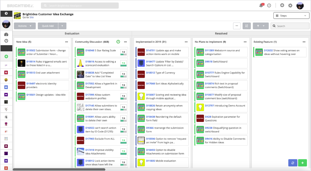 Brightidea screenshot - 10 Migliori Strumenti di Gestione delle Idee per Portatori di Interesse nel 2026