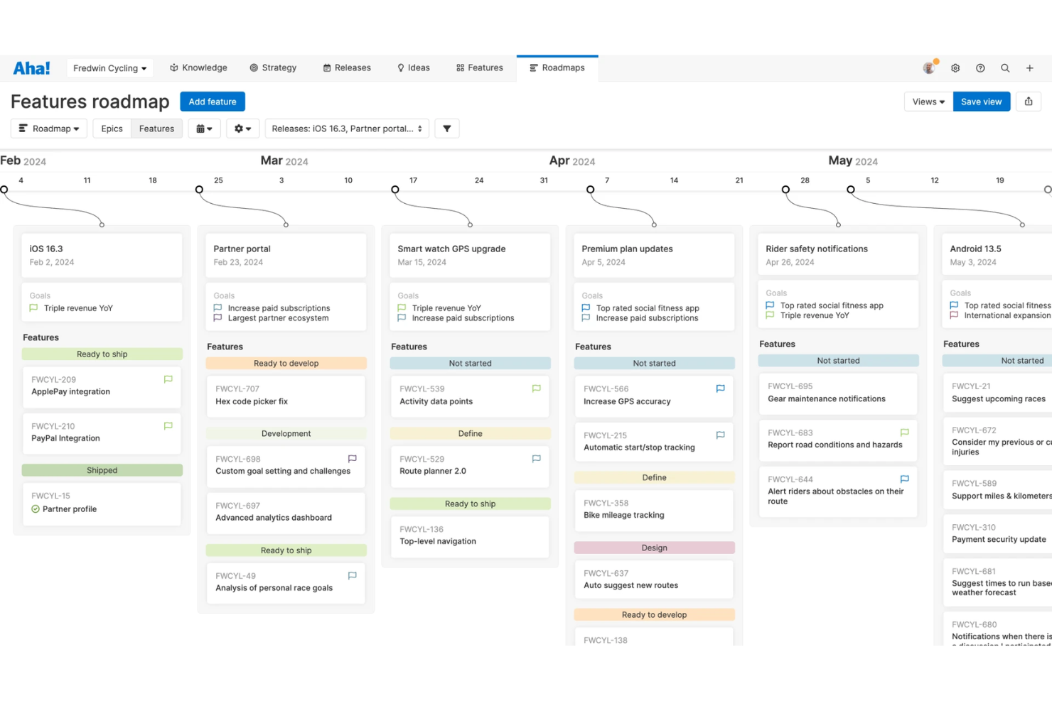 Aha! screenshot - 10 Migliori Strumenti Roadmap per la Gestione del Prodotto nel 2026