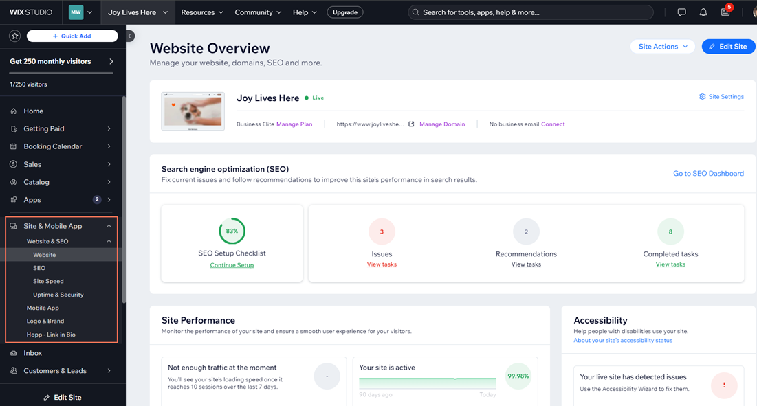 Wix screenshot - 10 Migliori Software Gratuiti per il Web Design Recensiti nel 2026