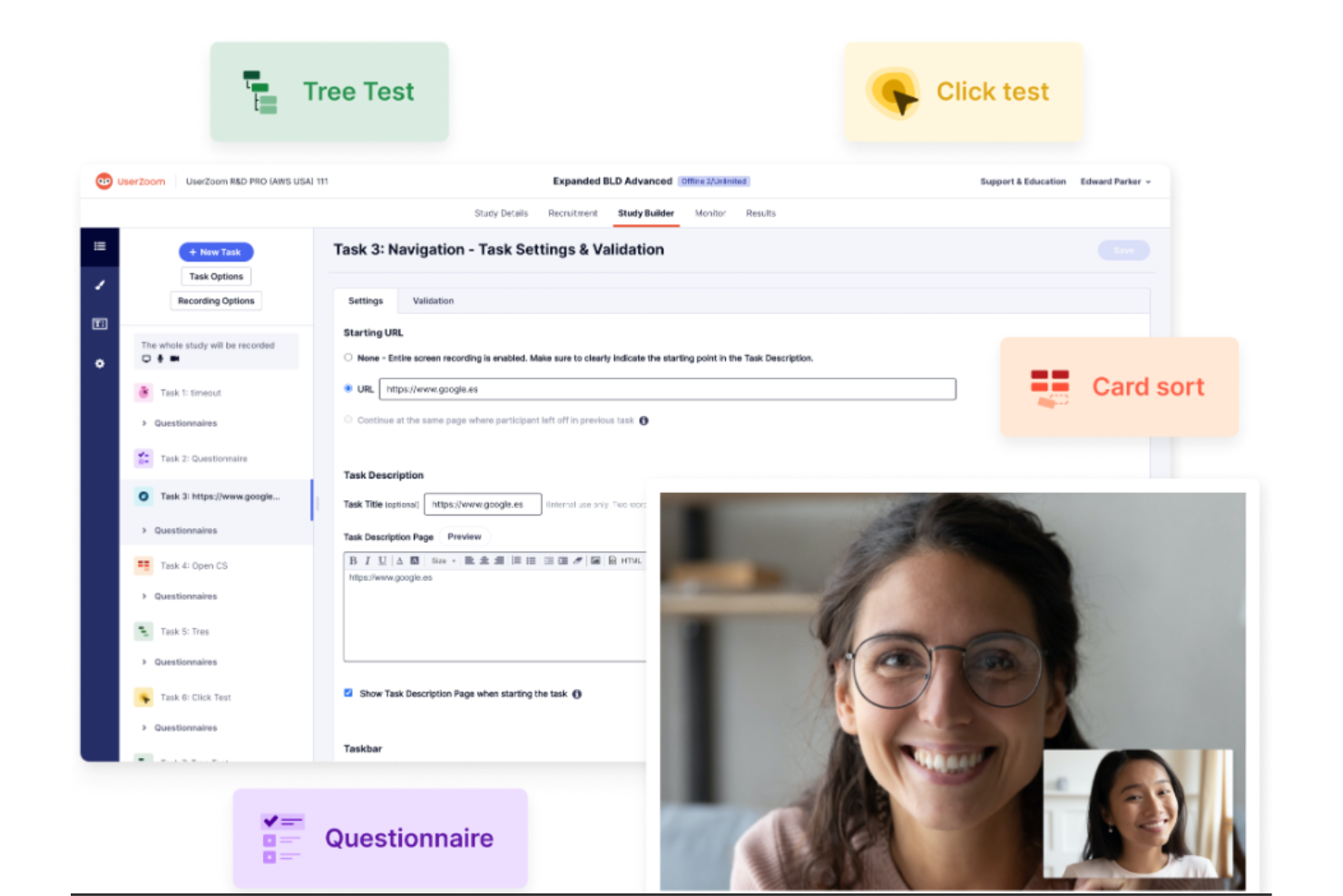 UserZoom screenshot - 10 migliori strumenti di test di usabilità per team di prodotto nel 2026