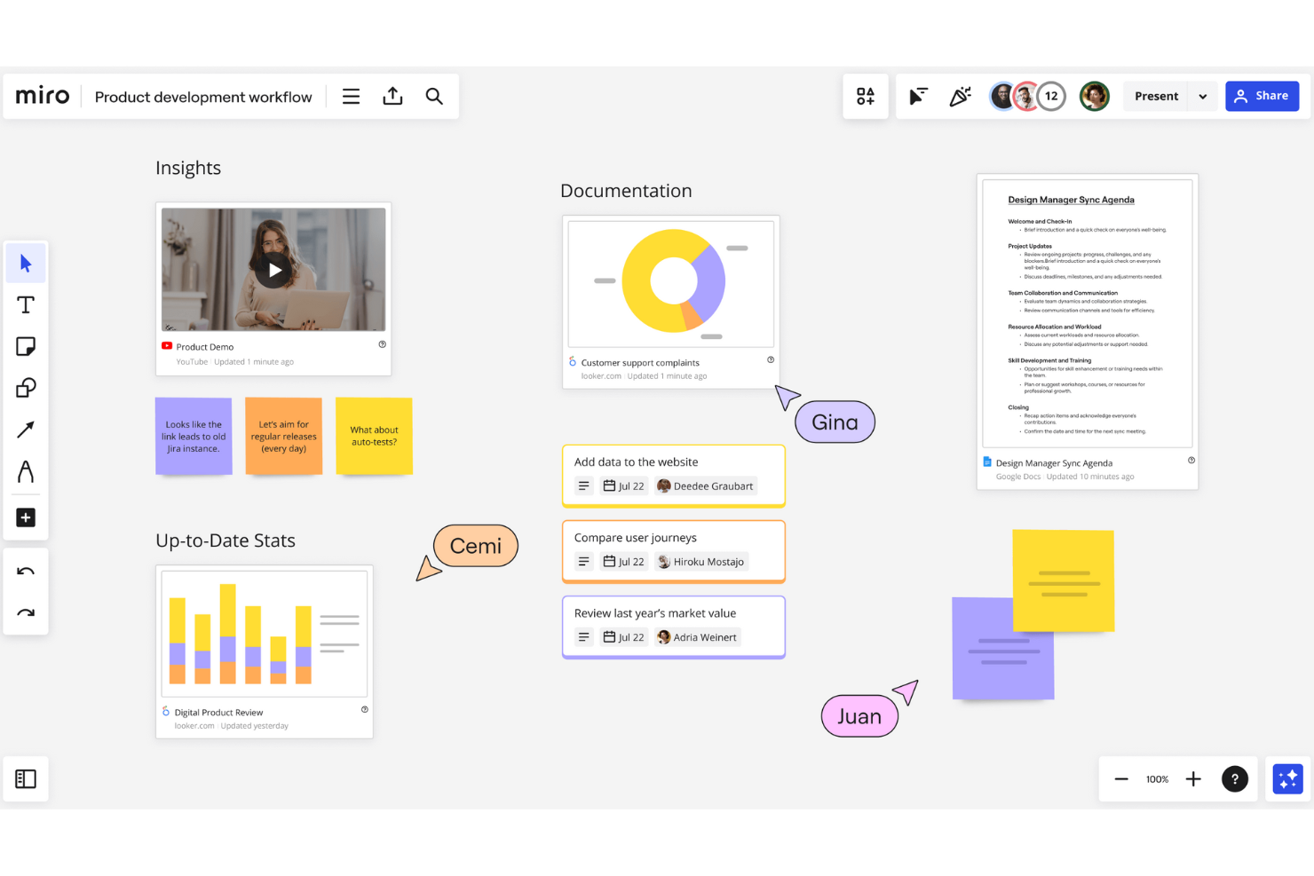 Miro screenshot - 10 migliori software di progettazione collaborativa del 2026