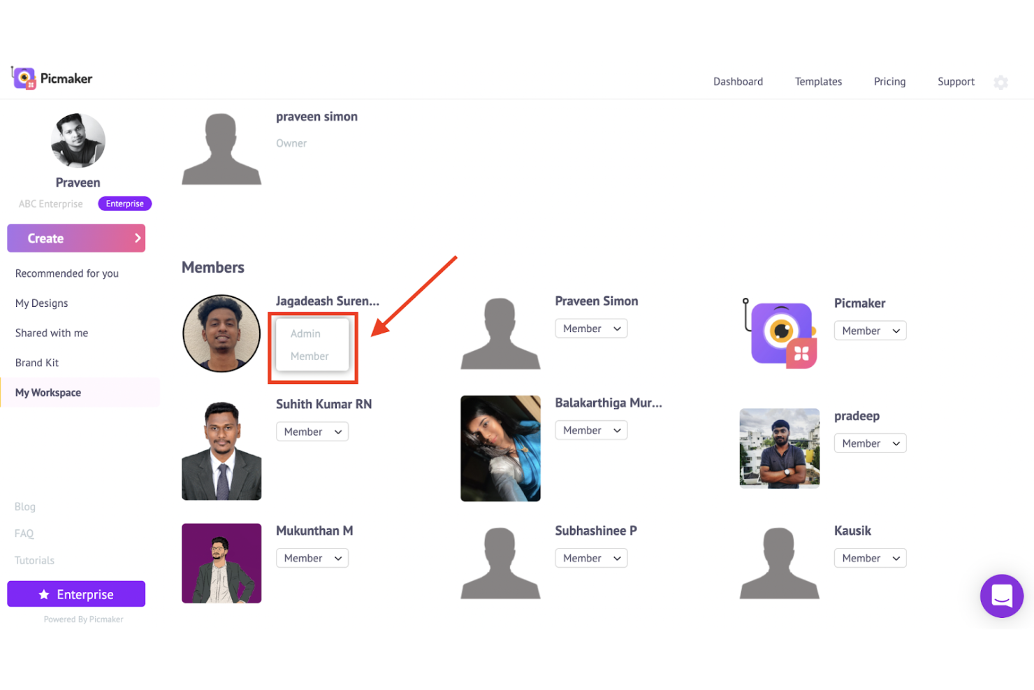 Picmaker screenshot - 10 migliori software di progettazione collaborativa del 2026