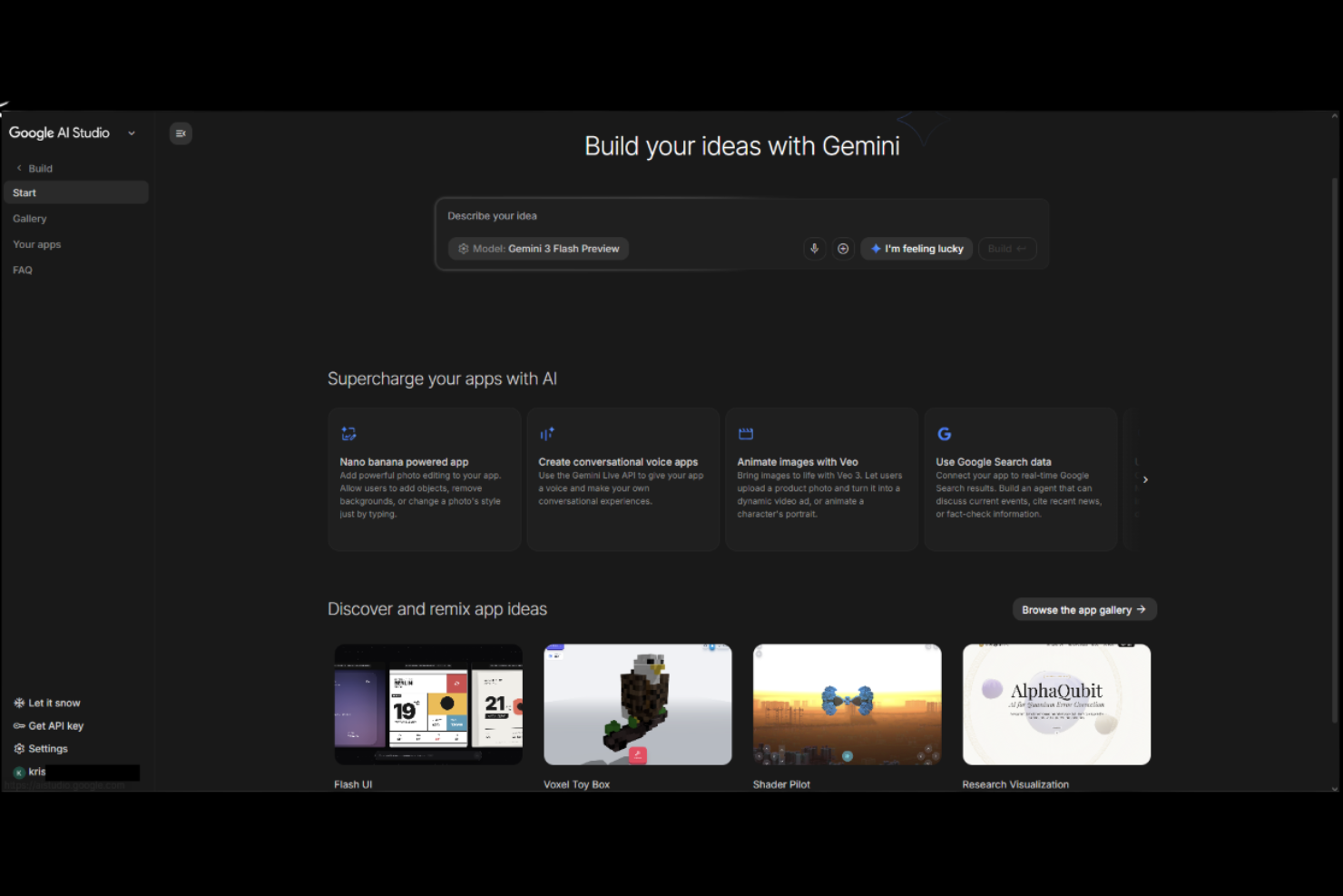 Google AI Studio screenshot - 10 mejores alternativas a Adobe Firefly seleccionadas para 2026